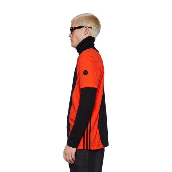 Moncler x Adidas T-Shirt Men's Size M Black Orange Cotton Short Sleeve NWT $380 - Picture 3 of 15